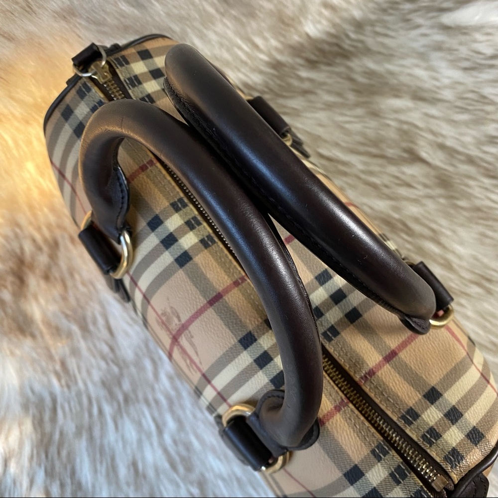 Burberry Bowling Bag Haycheck Chester Boston Satchel - Picture 5 of 17